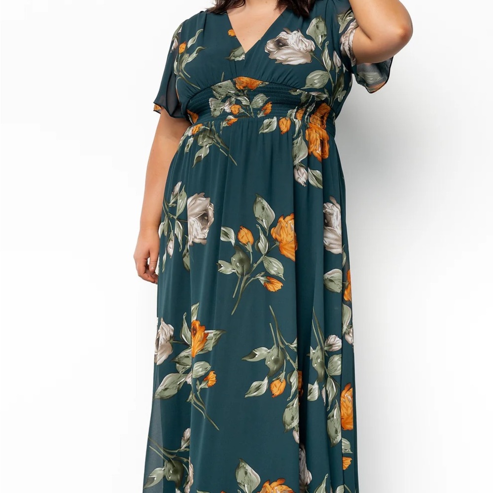 Floral Maxi Dress in Green by Baltic Born